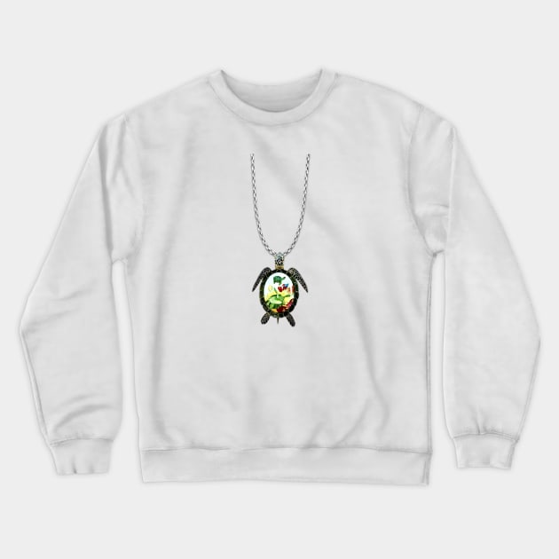 Turtle Marine Life Pendant Crewneck Sweatshirt by KC Morcom aka KCM Gems n Bling aka KCM Inspirations